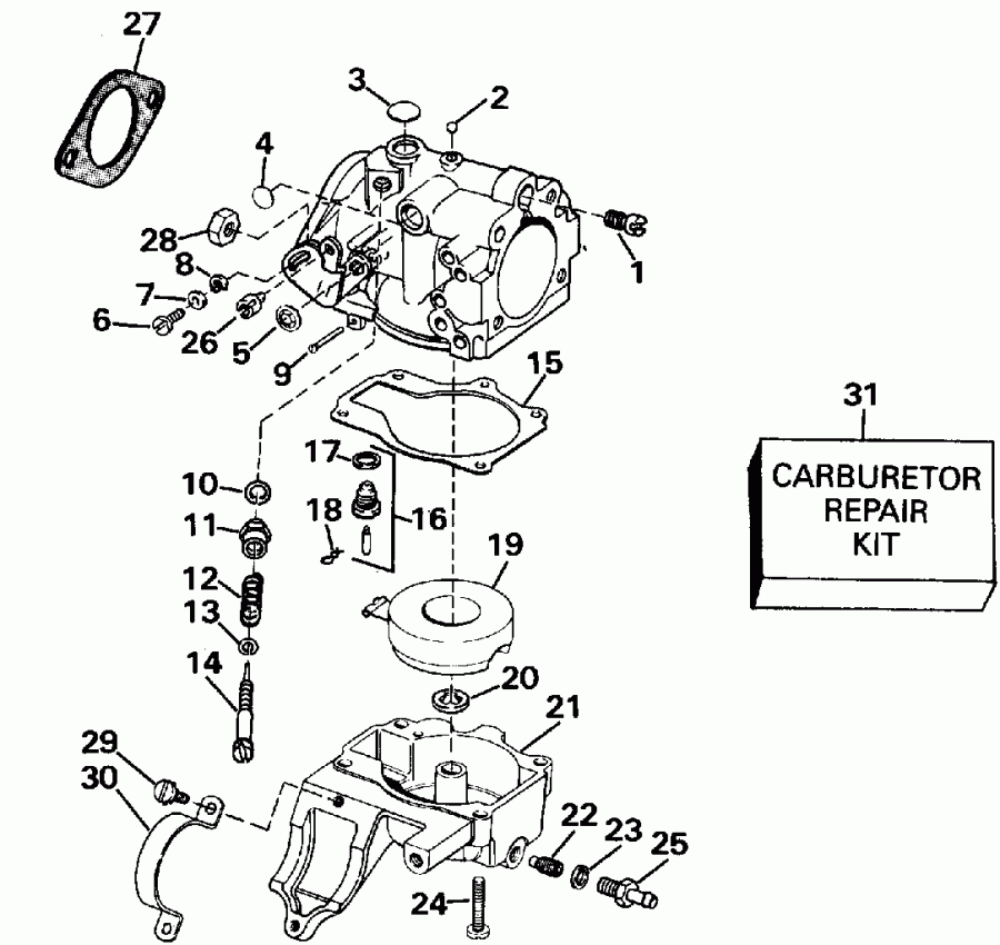 ��������� ����� Evinrude TE25ELEID 1991  - 25 / 30