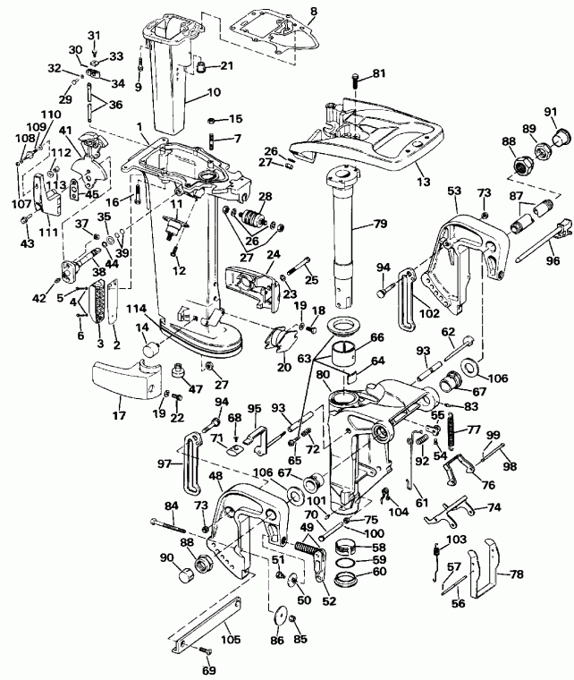 ��������� ��������� EVINRUDE TE25ELEID 1991  - dsection