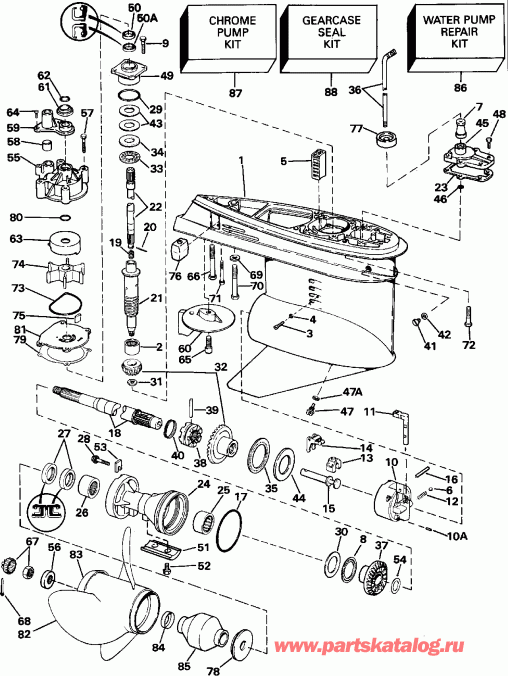 �������� ����� EVINRUDE VE120TLEIE 1991  - 140tx �������� Rotation - 140tx Standard Rotation