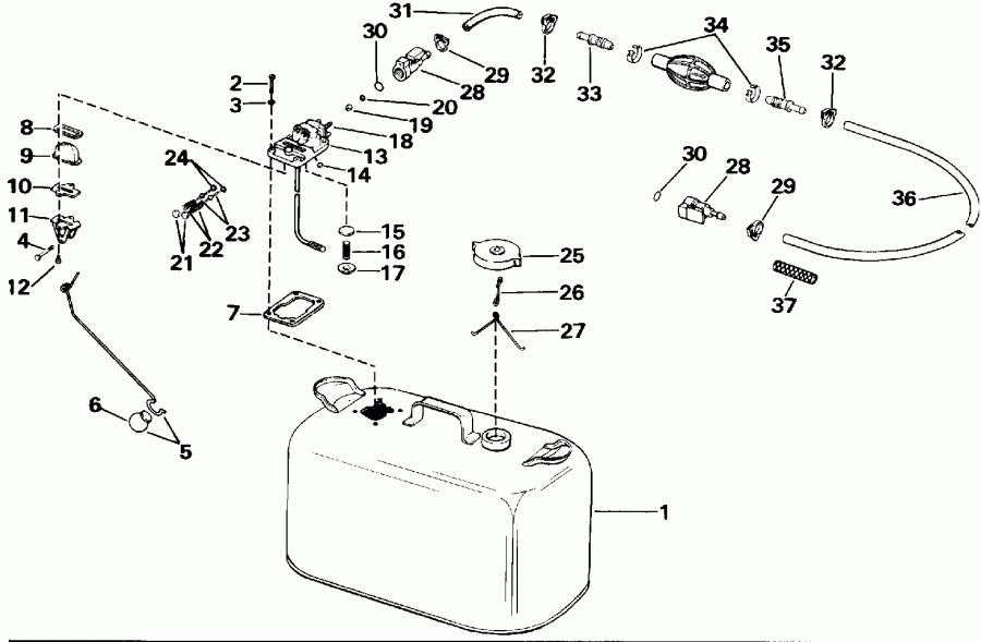 ����� Evinrude VE140TLEID 1991  - el Tank / el Tank