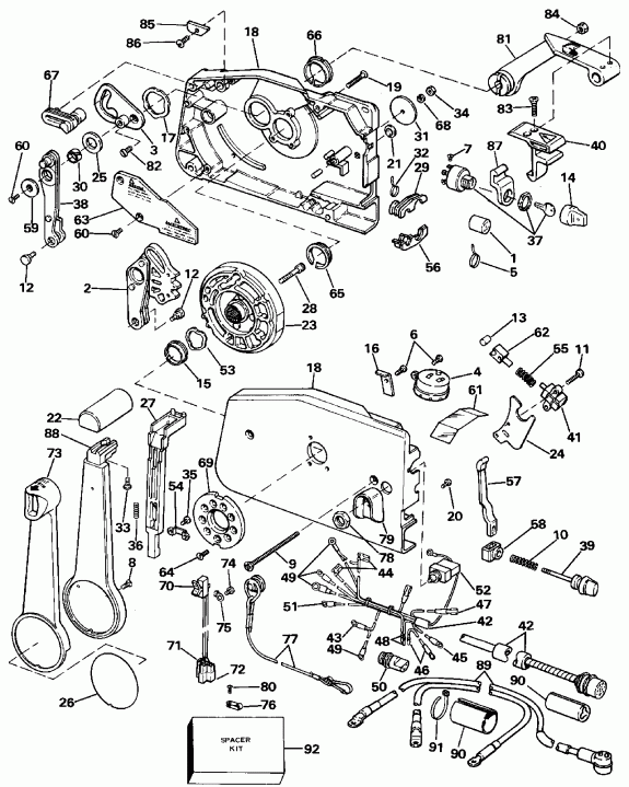 ��������� ����� Evinrude VE140TLEID 1991  - wer Trim / tilt ��������� - wer Trim/tilt Electrical