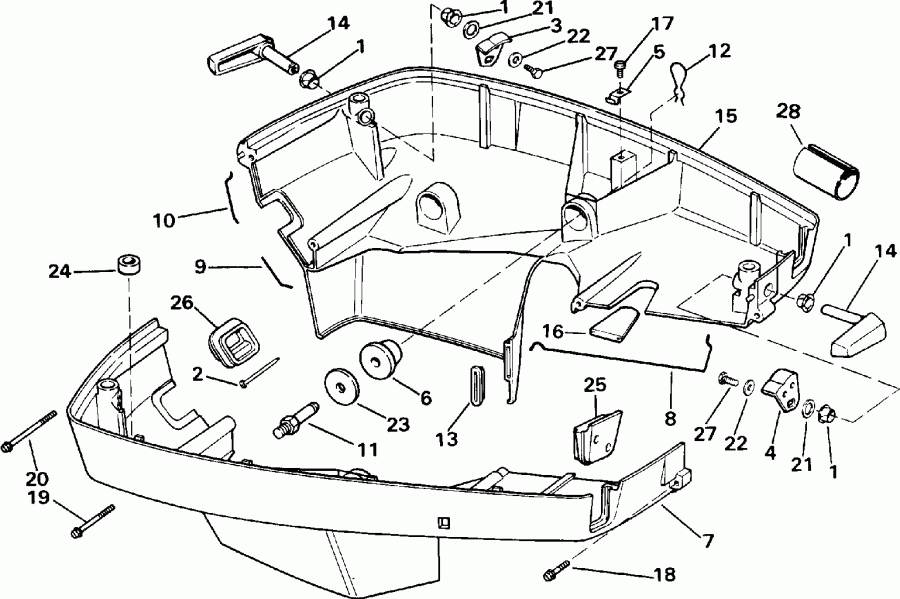  EVINRUDE VE140TXEID 1991  - wer Engine Cover