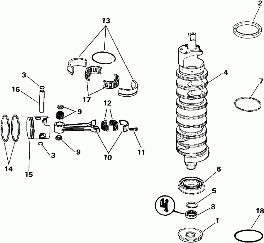 ����� ������� VE150EXEIS 1991  - ank��� & ������� - ankshaft & Piston