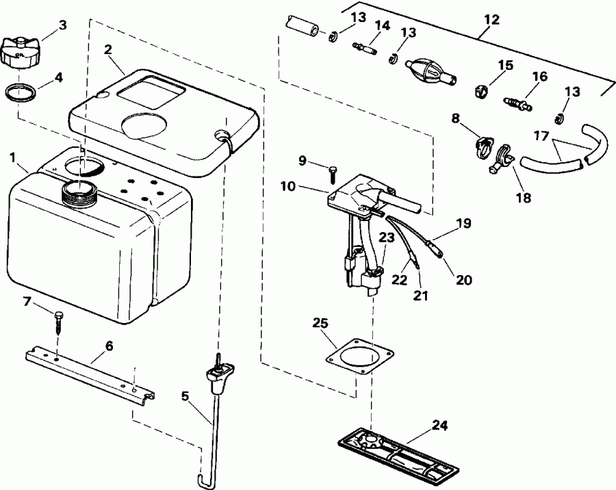 �������� ��������� ����� Evinrude VE150GLEIS 1991  - .8 Gallon
