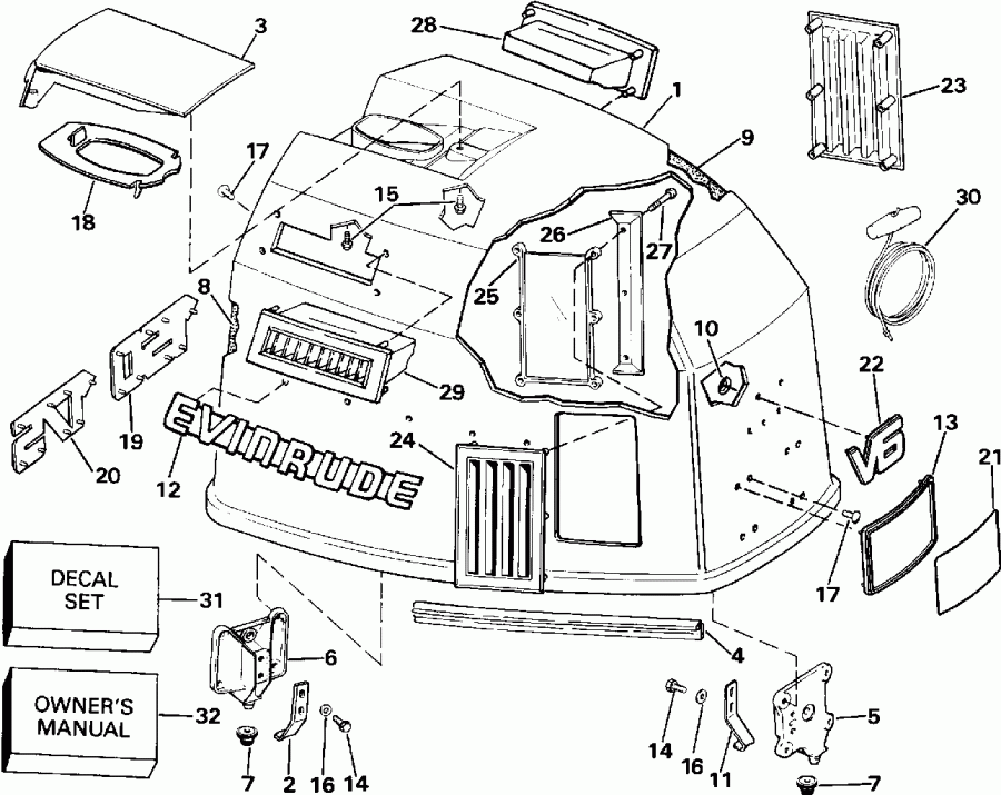 �������� ��������� ����� Evinrude VE150TLEIE 1991  - Evinrude