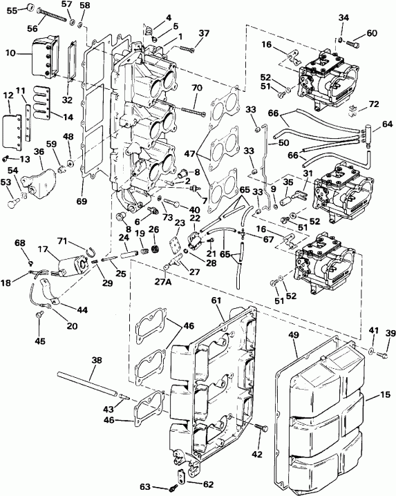 ��������� �������� ����� Evinrude VE150TXEIE 1991  - take Manifold / take ���������