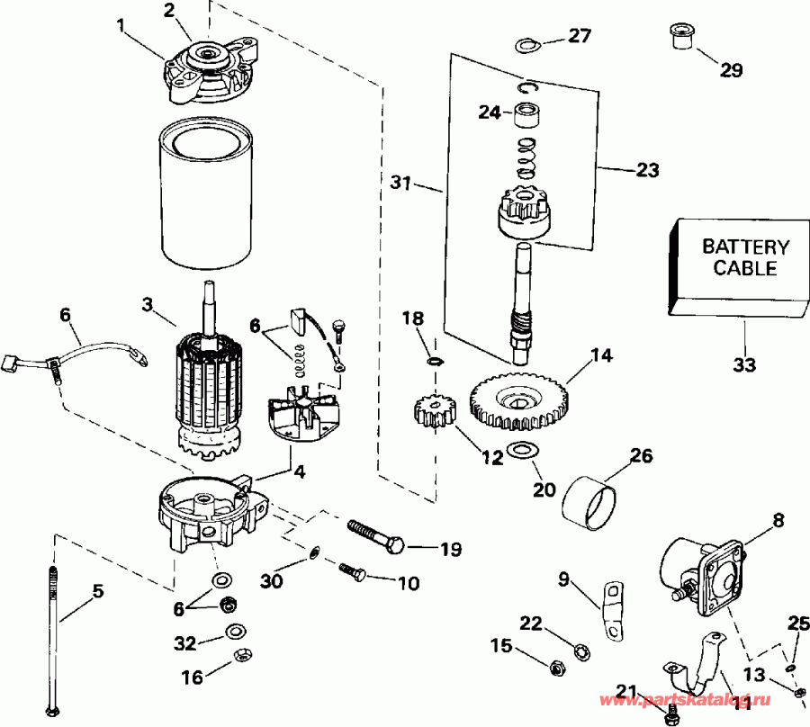 �������� ����� Evinrude VE175EXEIS 1991  - ectric ������� & Solenoid - ectric Starter & Solenoid