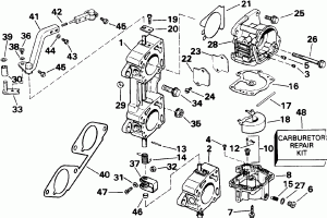 ���������� � ��������� �������� - 200tx - Cx Only (Carburetor And Linkage - 200tx - Cx Only)