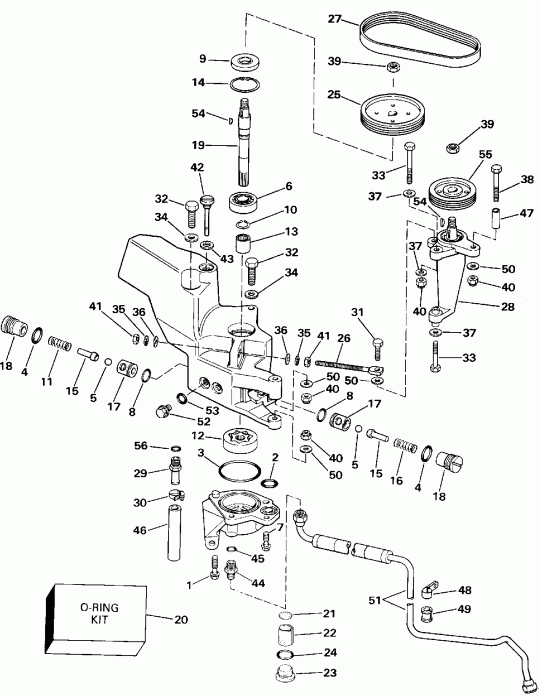 ��������� �������� ����� Evinrude VE200TXEIB 1991  - wer ������� ������� ����� - wer Steering Pump