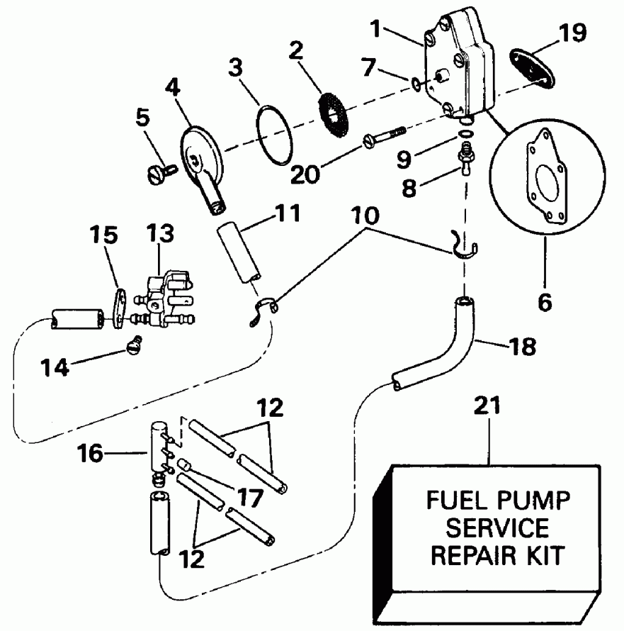  Evinrude VE40ELEIA 1991  - el Pump And Filter