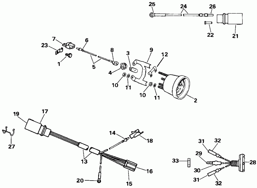    Evinrude VE40TLEIA 1991  - wer Trim / tilt  - wer Trim/tilt Electrical