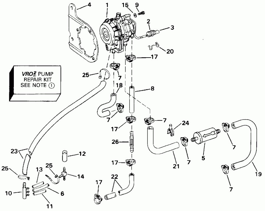 ��������� ����� EVINRUDE VE60ELEIB 1991  - o2 Pump / o2 �����