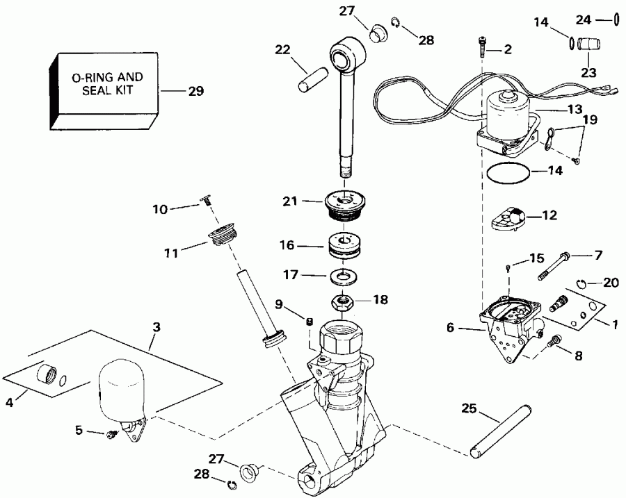  Evinrude VE70ELEIE 1991  - wer Trim/tilt Hydraulic Assembly