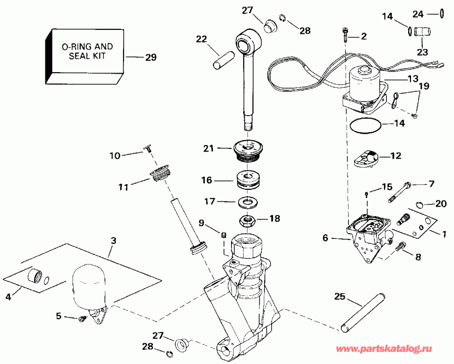 �������� ����� Evinrude VE90MLEIE 1991  - wer Trim/tilt Hydraulic Assembly