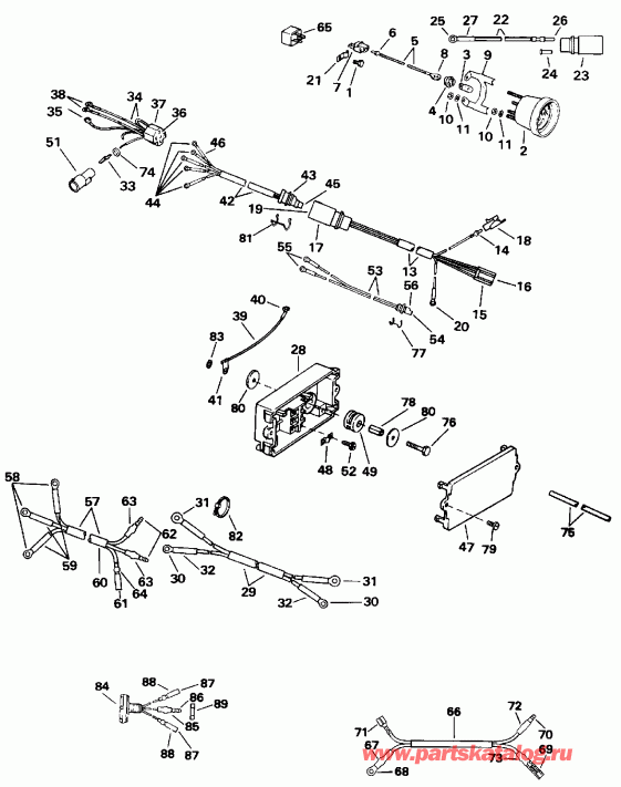 �������� ��������� ����� Evinrude VE90TLEIE 1991  - wer Trim / tilt ��������� / wer Trim/tilt Electrical