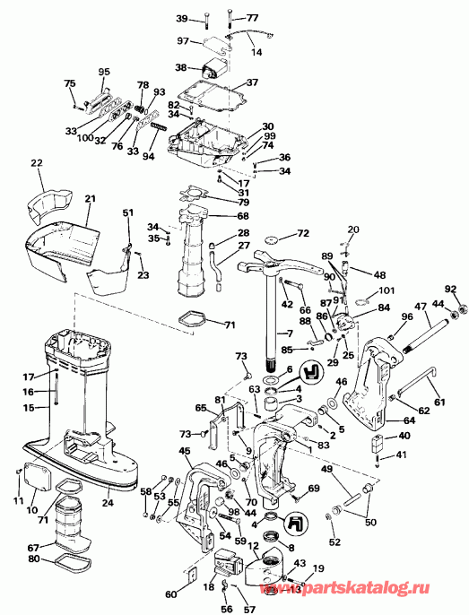 ��������� �������� ����� Evinrude E100WTLENE 1992  - dsection