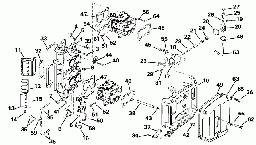  EVINRUDE E100WTXENE 1992  - take Manifold / take ���������