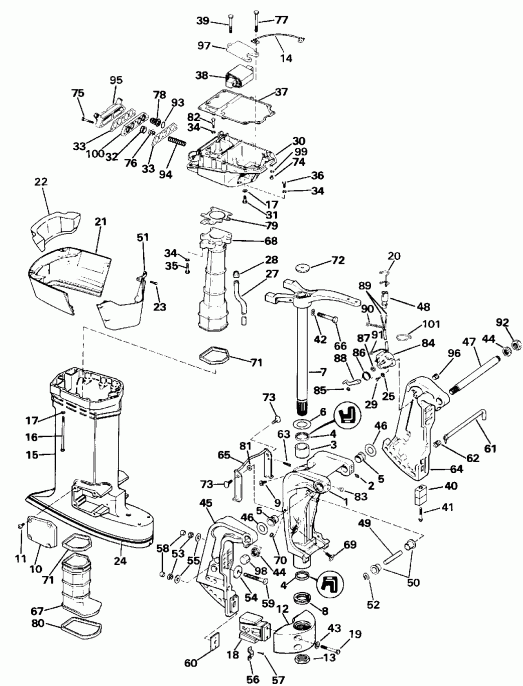 ��������� ����� EVINRUDE E100WTXENE 1992  - dsection / dsection