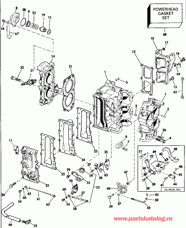 ��������� �������� ����� ������� E10RELENA 1992  - linder & Crankcase - linder & ������ ���������