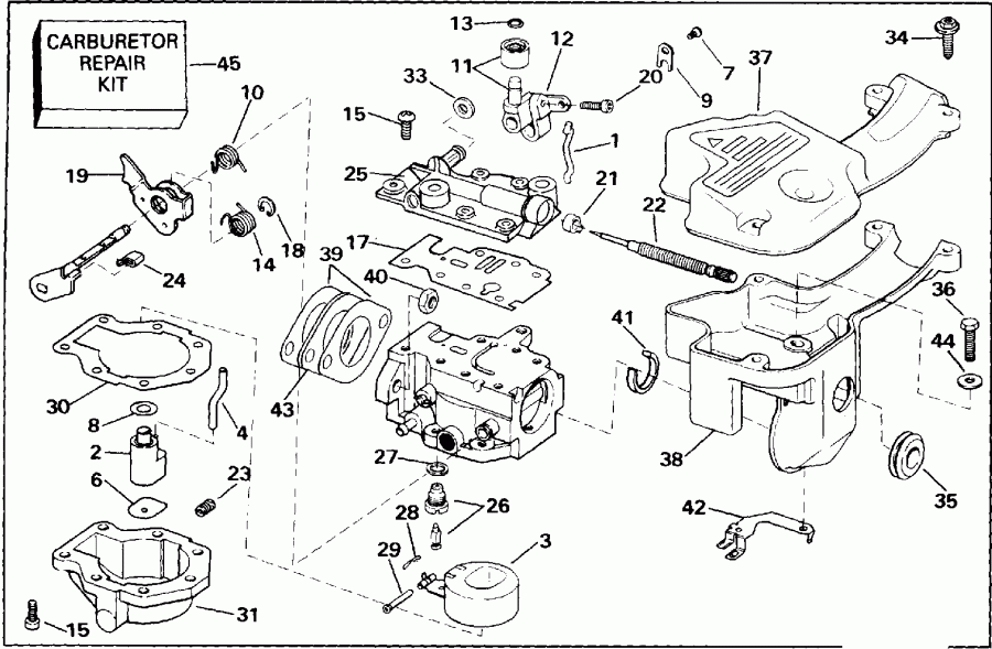 ��������� ����� Evinrude E10RENA 1992  - rburetor
