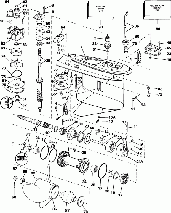 ��������� ����� ������� E115JLEND 1992  - ���������������� ��������� ������� / Power Trim/tilt