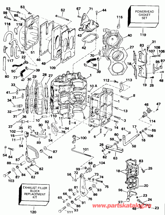 ��������� ����� ������� E115MLEND 1992  - linder & Crankcase / linder & ������ ���������