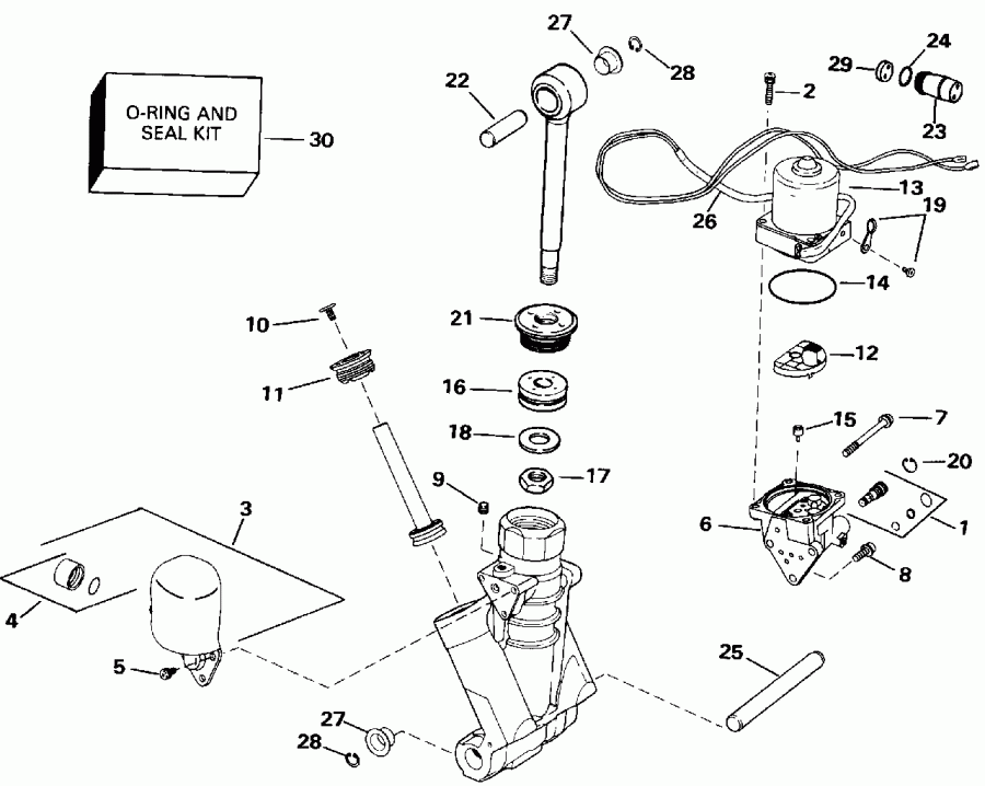 ��������� ����� Evinrude E115TLEND 1992  - wer Trim / tilt Hydraulic Assembly - wer Trim/tilt Hydraulic Assembly