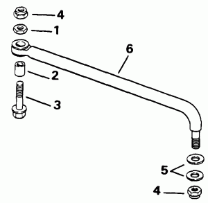 ������� ������� ����������� Kit (w / o ���������������� ��������� �������) (Steering Link Kit (w/o Power Trim & Tilt))