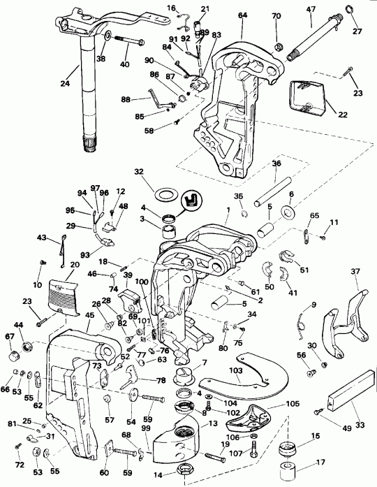 ����� Evinrude E120TXEND 1992  - dsection / dsection