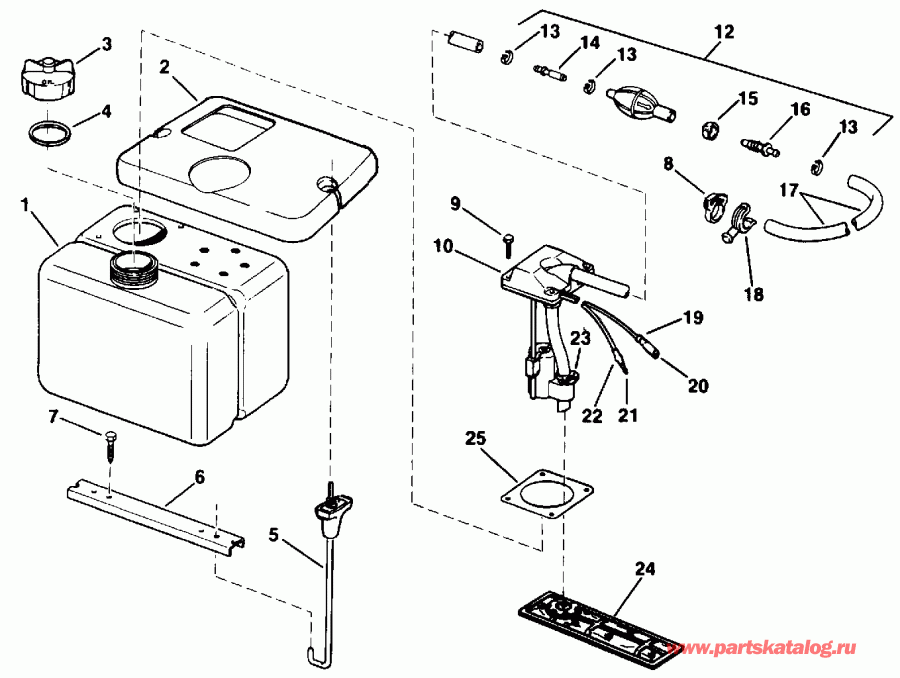 ��������� ����� EVINRUDE E140TLENS 1992  - 1.8 ������ / 1.8 Gallon