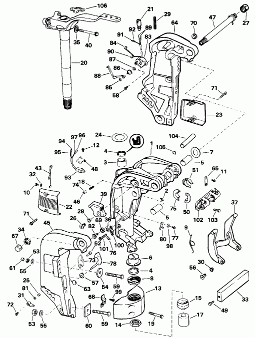 ��������� ��������� EVINRUDE E150ELENC 1992  - dsection / dsection