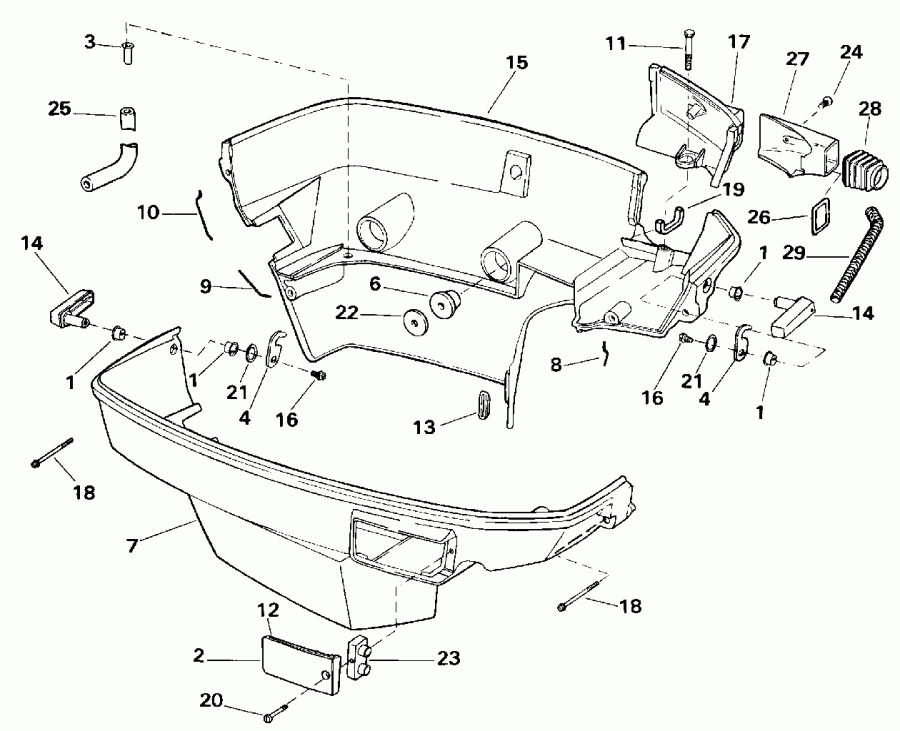  Evinrude E150GLENC 1992  - wer ������ ��������� (�����) - wer Engine Cover
