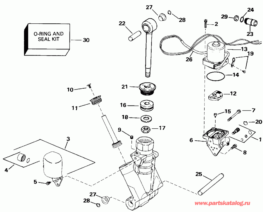 ��������� ��������� Evinrude E150JLENC 1992  - wer Trim/tilt Hydraulic Assembly