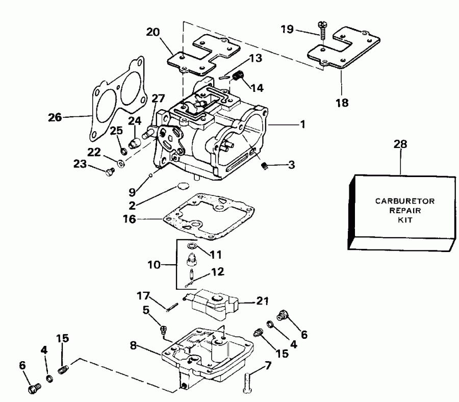 ����� EVINRUDE E155WTLENE 1992  - rburetor - rburetor