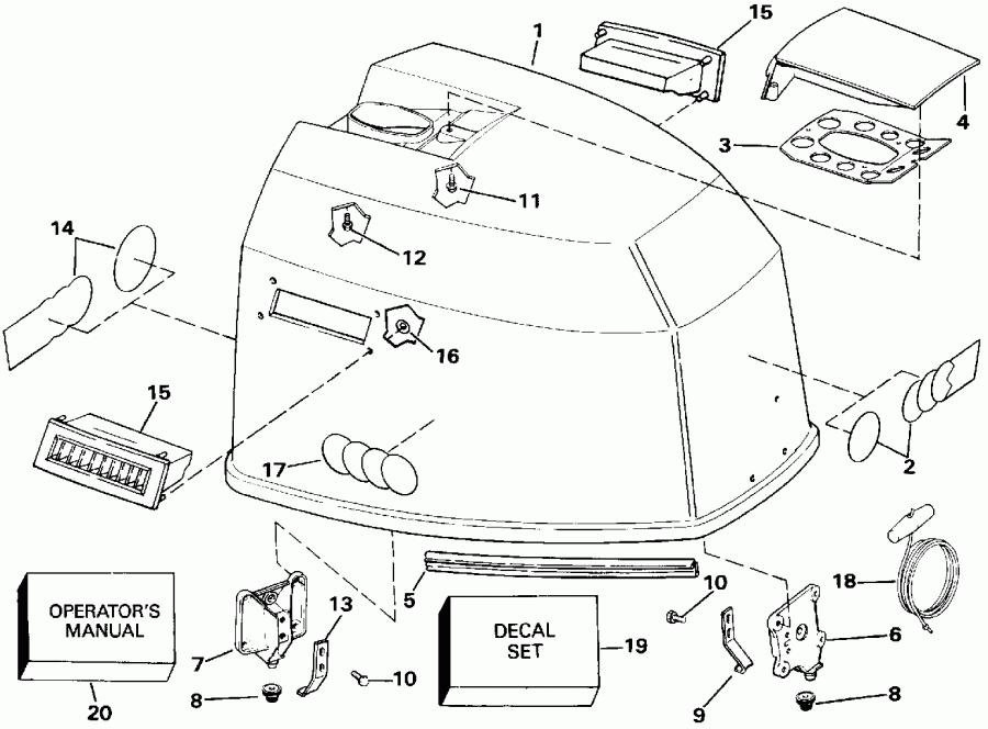 �������� ��������� ����� EVINRUDE E155WTLENE 1992  - gine ������ / gine Cover