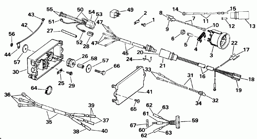 ��������� �������� ����� Evinrude E155WTLENE 1992  - wer Trim / tilt ��������� - wer Trim/tilt Electrical