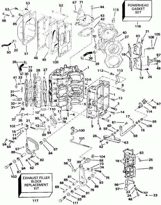 ��������� ��������� ������� E15EENM 1992  - linder & Crankcase - linder & ������ ���������