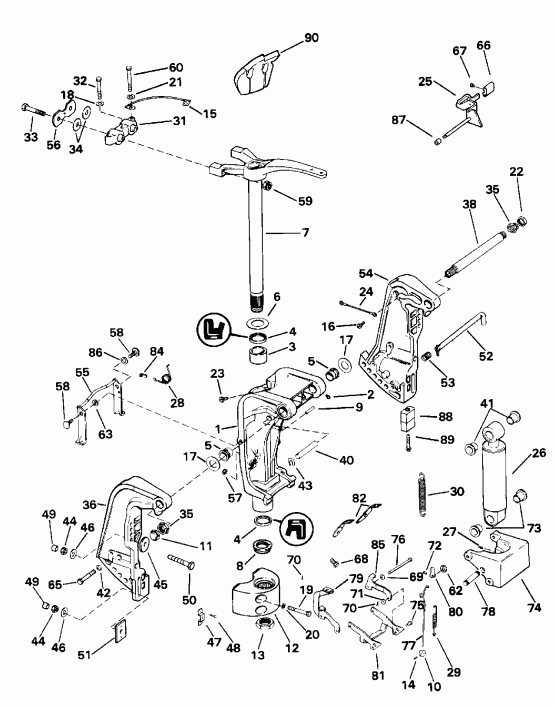 ����� ������� E175GLENC 1992  - wer Trim / tilt Hydraulic Assembly