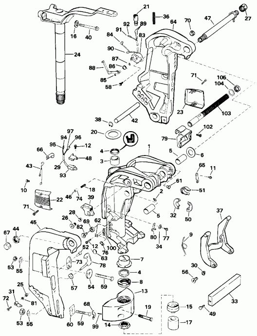 �������� ��������� ����� EVINRUDE E200CXENE 1992  - dsection