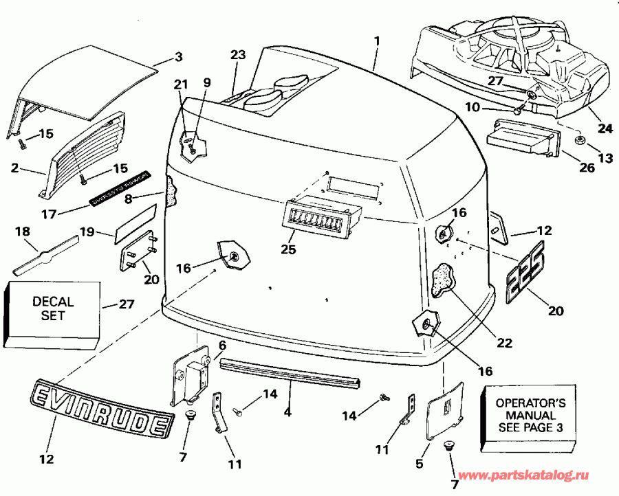 ��������� Evinrude E200TXENE 1992  - Evinrude - 200tx, 200cx, 225t, 225p, 225c / Evinrude - 200tx, 200cx, 225t, 225p, 225c