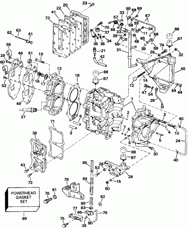 ��������� ��������� ������� E20CREND 1992  - linder & Crankcase / linder & ������ ���������