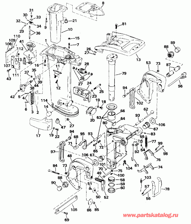 �������� ��������� ����� EVINRUDE E20ELEND 1992  - dsection - dsection