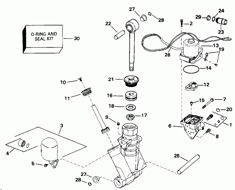�������� ����� Evinrude E225PLENR 1992  - wer Trim / tilt Hydraulic Assembly - wer Trim/tilt Hydraulic Assembly