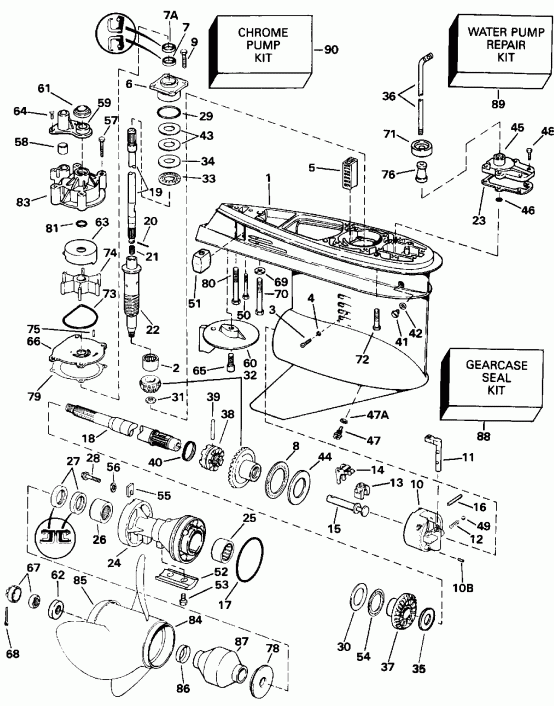 ��������� ����� EVINRUDE E225TLENR 1992  - Standard Rotation / �������� Rotation