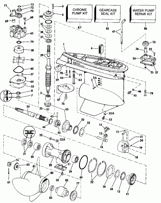 ��������� ��������� Evinrude E250CXEND 1992  - dsection - dsection