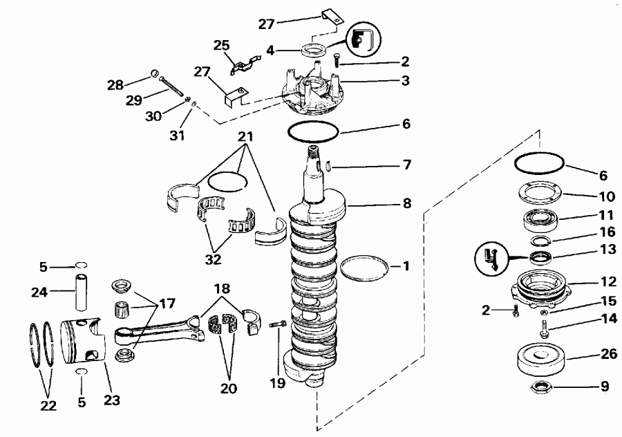 �������� ��������� ����� ������� E250CZEND 1992  - ankshaft & Piston - ank��� & �������