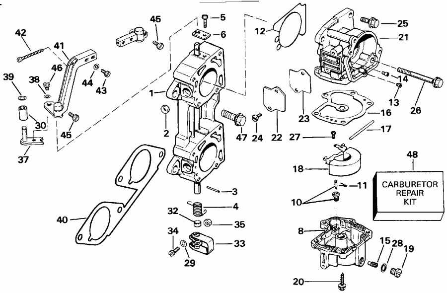 �������� ����� EVINRUDE E250TZEND 1992  - rburetor