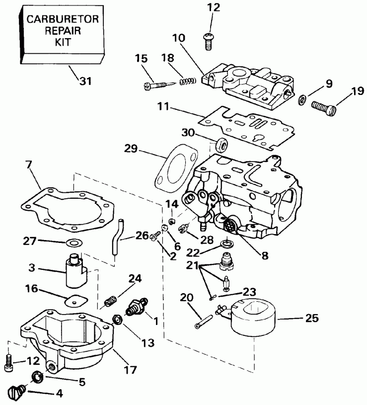 ��������� ����� Evinrude E25REND 1992  - 20 / 20