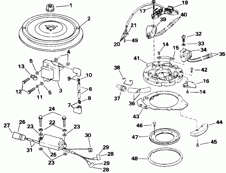 ��������� ��������� Evinrude E25RWENB 1992  - nition - nition