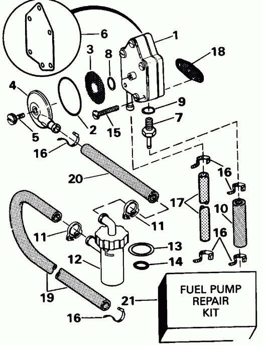 ����� EVINRUDE E25RWLENB 1992  - el ����� - el Pump